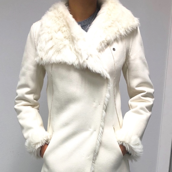 armani faux fur coat
